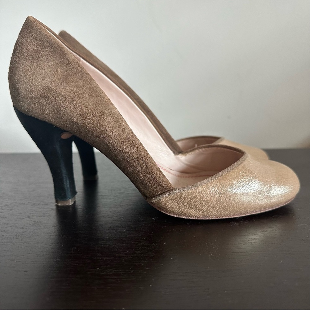 ANTHROPOLOGIE Hayden Pumps Suede & Metallic Leather Combo Heels by Tracy Reese